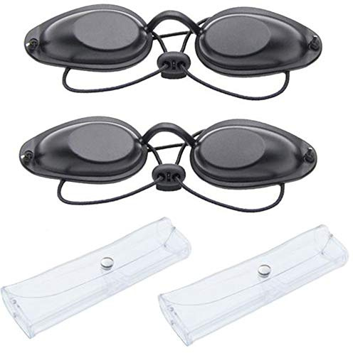 2 Pcs Tanning Goggles Safety and Durable Eye Patch Light Protection Eyewear with Transparent Bags for Sunbathing on the Beach
