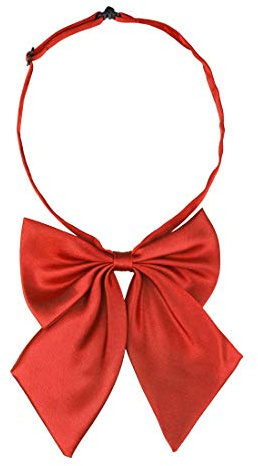 Uxcell Women's Adjustable Solid Color Pre-tied Bowknot Uniform Work Costume Bow Tie Red One Size