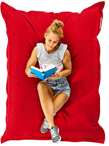 Green Bean Sitzsack 120x160cm 270 Liter Kinder & Erwachsene Bean Bag EPS Perlen Füllung Riesensitzsack Groß Draußen Outdoor Liegekissen Waschbar Wetterfest Lounge Chair Sitzkissen Bodenkissen Rot
