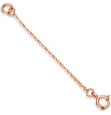 SISGEM 9 ct Gold Chain Extender for Necklace, Rose Gold Bracelet Extender Necklace Extension, for Collar Choker Anklet (Length: 3)