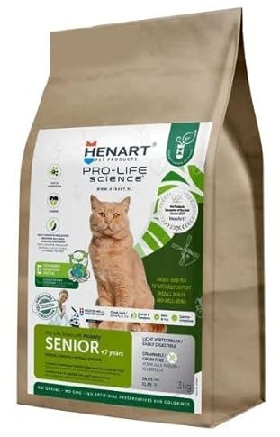 Henart Insect Cat Senior con membrana de cáscara de huevo, comida para gatos