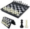 Fousenuk Schachbrett Magnetisch, Einklappbar Schachspiel Hochwertig, Reiseschach Figuren, Chess Board, Schachset, Schachfiguren für Kinder und Erwachsene 25 × 25 cm Schwarz/Weiß