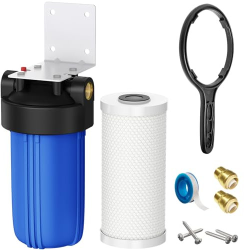 Kintim Whole House Water Softener Alternative, 4-Layer Scale Prevention Filter with 25,000 Gallons Capacity, Reduces Chlorine and Prevents Scale Buildup on Shower Head, Dishwasher, and More