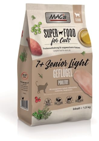 Mac's Cat Comida Seca Premium para Gatos 1,5 Kg (7 + Senior Light)