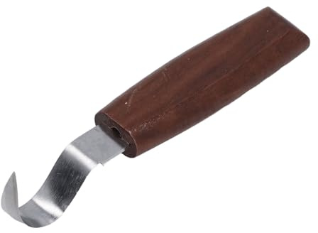SEAFRONT Cincel Curvo Largo para Tallar Madera con Plano Hoja Curvada Cuchara de Madera de Alta Dureza Herramienta de Grabado Fino Cincel de Acero Inoxidable 420 para Manualidades de