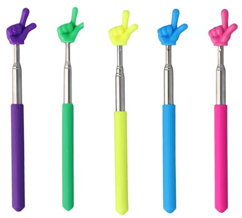 TRLREQ 5 punteros telescópicos para profesores, puntero de mano extensible, pequeño puntero retráctil para aula para profesores de jardín de infantes, suministros para el aula