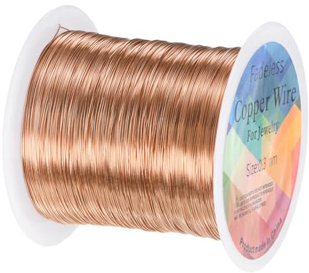 M METERXITY 0.3mm Jewelry Wire, 28 Gauge 328FT Craft Wire Copper Beading Wire for Jewelry Making/Planting/Weaving/DIY Crafting, Soft Metal Wires [100M, Copper Tone]