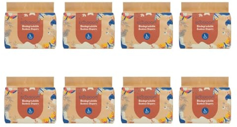 ECOBOOM- Pañal Ecológico de BAMBÚ Eco Boom. 70% Biodegradable, Hipoalergénico (TALLA 4/L 9-14 KG, PACK 8 BOLSAS, TOTAL 240 PAÑALES)