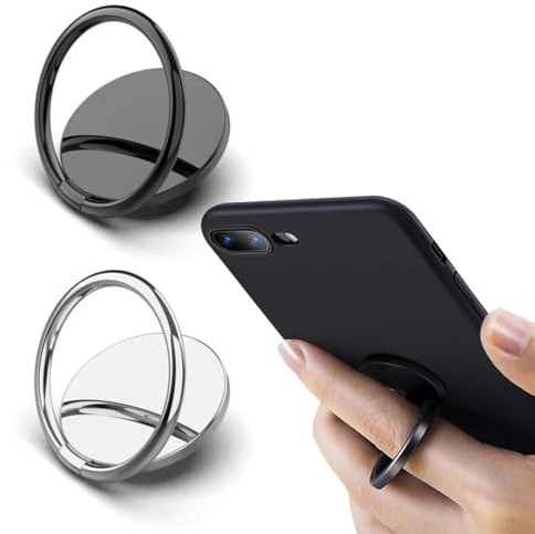 2 Pezzi Anello Supporto Telefono, Supporto Telefono Cellulari Rotazione 360° Gradi, per Tutti i Smartphone