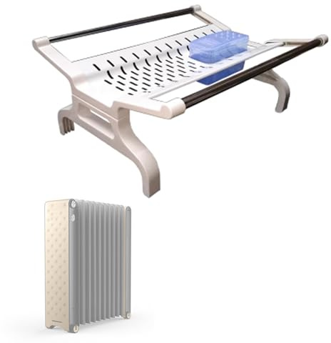 WANGCEPLSD Estendal para Radiadores de Aceite, Tendedero para Radiador de Aceite, con Separadores de Fijación, Ahorra Espacio, con Humidificador Independiente(White)