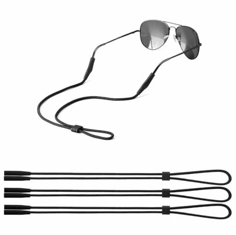 3 Pièces Cordon Lunettes, Silicone Chaînes À Lunettes, Lunettes Chaîne Lanière, Réglable Chaîne De Lunettes Soleil Universelle Pour Femmes Hommes Convient À Tous Types(Noir)