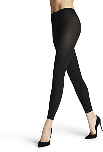 FALKE Damen Leggings Cotton Touch W LE Baumwolle einfarbig 1 Stück, Schwarz (Black 3009), M