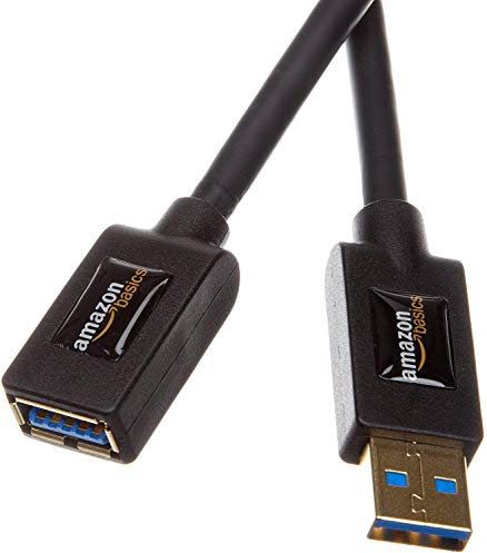 Amazon Basics Rallonge Câble USB 3.0 mâle A vers Femelle A 1 m, Noir