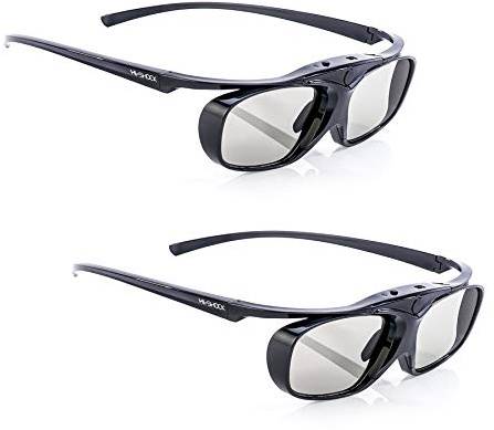 Hi-SHOCK 2X BT/RF Pro Black Heaven | Lunettes 3D Actives pour téléviseurs 3D de Sony, Samsung, Panasonic et projecteurs 3D-RF de Sony, Epson [120 Hz | Rechargeable | 32g | RF/Bluetooth]