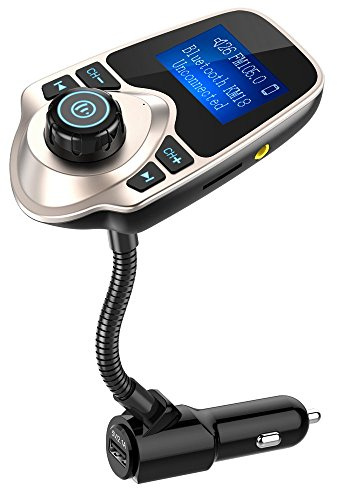 Nulaxy Bluetooth 5.4 Car Adapter, FM Transmitter with 1.44 LCD Screen Gold