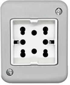4box - Externa scatola da esterno IP40 2 moduli e completa di Side. Contenitore e Presa. Non necessita di adattatore. Installazione veloce