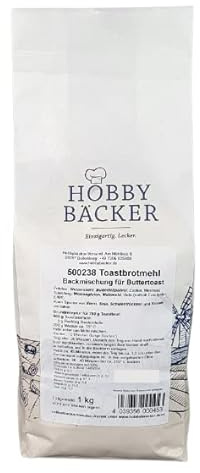 Hobbybäcker Toastbrotmehl (1 kg), Backmischung für Toastbrot, geeignet für Backofen und Brotbackautomat