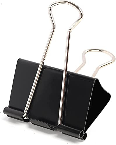 POERMA 60pcs Binder Clips, 32mm Metal Paper Clips, Stationary Foldback Clips for School, Home Supplies, 12 per Box, 5 Boxes