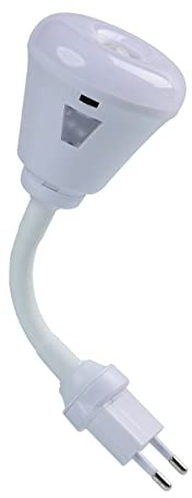 eyesfon Lampadina LED Spina UE, 6W (Equivalenti a 50W), 500 lumen, Luce notturna con sensore di movimento Inserire LED Luce bianca/Luce calda con 2 modalità (Spina UE, Luce bianca)