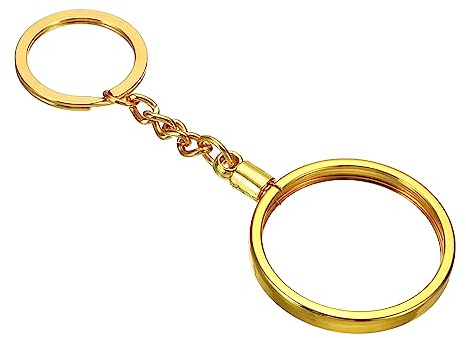 PATIKIL AA Monedero Soporte Llavero 40mm Redondo Medallón Soporte Dorado