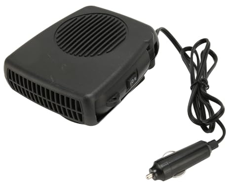 Bilvärmare, Bärbar Bilvärmare och Defroster, 12V 150W Bilvärmare Som Ansluts Till Cigarettändaren, 2 i 1 Snabbvärmande Vindruteavfrostare med 360° Roterande Bas