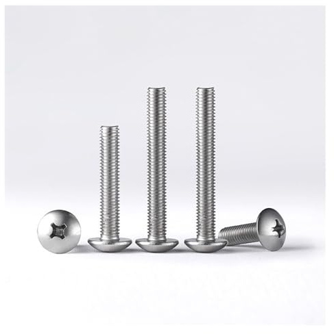 10 unids/lote tornillos autorroscantes empotrados en cruz M3 M4 M5 M6 316 tornillos de cabeza plana grande de acero inoxidable perno de madera for muebles (Color : 6 mm, Size : M4)