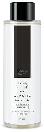 ipuro Classic Raumduft Nachfüllflasche NOIR 240ml | orientalischer Raumerfrischer Rose, Patschuli, Sandelholz, Eukalyptus & Kokosnuss Duft | Nachfüller für Diffuser + Stäbchen | Lufterfrischer Refill