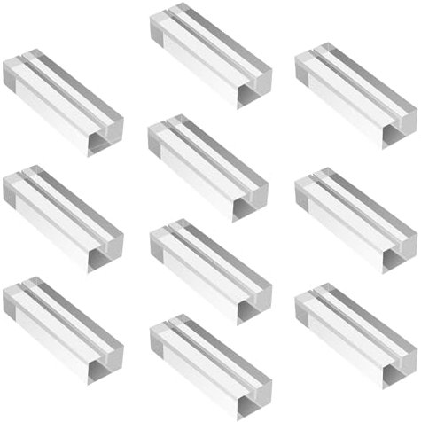 Worown 10 Stück Kartenhalter Acryl, Tischkartenhalter, Fotohalter, Menükartenhalter, Postkartenhalter für Heim, Kaffeebar, Laden, Hochzeits und Postkarten Dekoration (Transparent-10 x 3 x 2 cm)