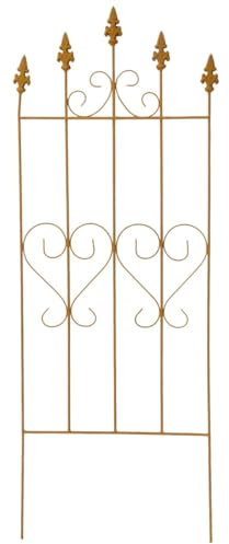 Griglia per tralicci in ferro, 100 cm, robusto aiuto per arrampicata e traliccio decorativo per esterni balcone e giardino, recinzione ideale per rose, pomodori e piante rampicanti in effetto ruggine