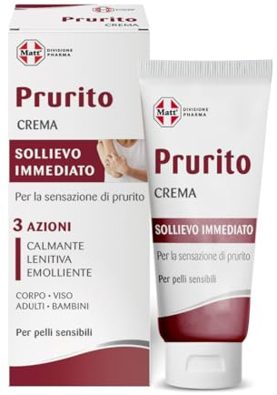 Matt, Crema Prurito, Crema Calmante, Lenitiva ed Emolliente, con Acido Ialuronico, Olio di Oliva e Ossido di Zinco, Dona Sollievo Immediato, Ideale per Adulti e Bambini, 40 ml