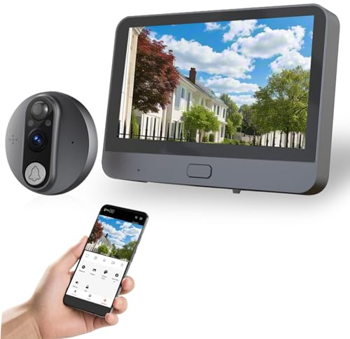 Cawhun ​​Peephole Camera​​ WiFi Doorbell with 4.3 LCD ​​Smart Door Viewer​​ – 1080P | 120° View, Night Vision, Motion Alerts & 2-Way Talk | ​​Security Door Viewer​​ for Homes/Apts via Smart Life App
