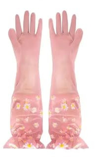 MWAHJU Guantes De Limpieza 3 uds guantes de limpieza guantes de goma extendidos impermeables limpieza del hogar lavado de ropa Para Uso DoméStico(Pink)