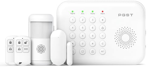 Sistema de Alarma doméstica inalámbrico, Kit antirrobo DIY con sensores de Puerta, Detector de Movimiento, Sirena Sonora, alertas por SMS 4G/App Tuya para apartamento,Oficina,Garaje