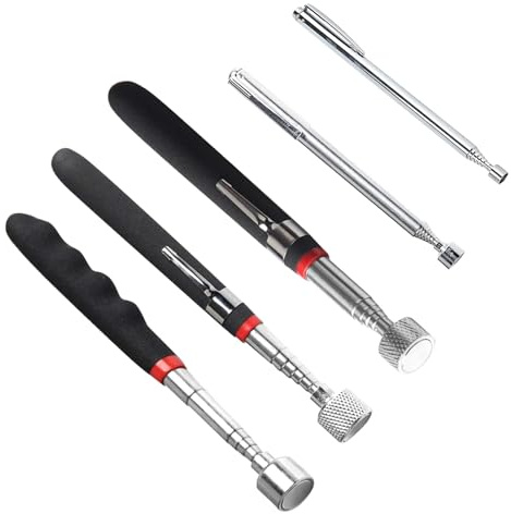 Telescopic Magnetic Pickup Tool Set, 5 PCS, with Pocket Clip | 5 Pulling Capacities,Strong Neodymium Magnet,Built-in Pocket Clip,Telescopic Shaft,Versatile Use