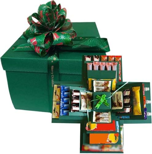 Caja de regalo de explosión DIY, caja de explosión de 5 capas con cinta adhesiva y cinta, cajas de scrapbooking, álbum de fotos, regalos con fotos, regalo sorpresa creativo para aniversario