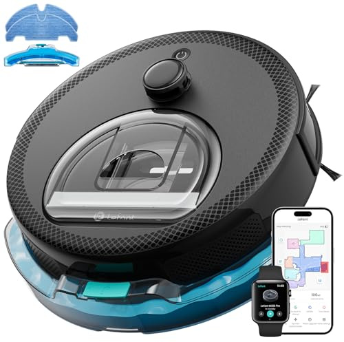 Lefant M330 Pro Robot Aspirapolvere Lavapavimenti con Mappatura, Laser dToF, 5000Pa, Evitamento Ostacoli PSD, Rilevamento Tappeti, Zone Vietate, WiFi Alexa App, Ideale per Peli di Animali e Tappeti