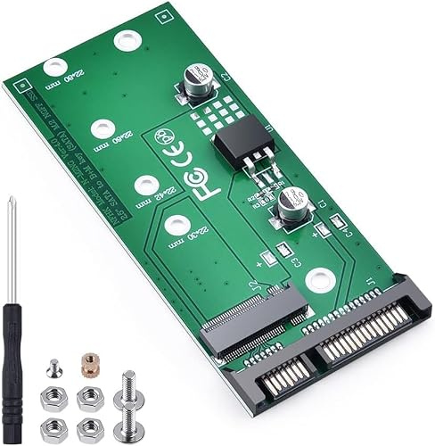 ELUTENG M.2 NGFF SSD till SATA 2,5 tums omvandlare kompatibel med B Key & B+M Key, M.2 SSD till 2,5 tums SATA III adapterkort för SSD storlekar 2230/2242/2260/2280 (inte för NVME)