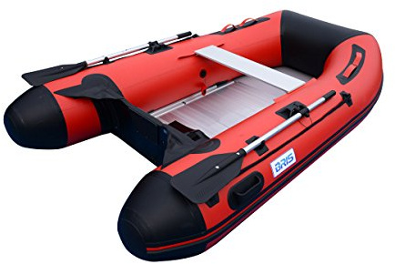 BRIS 8.8ft Inflatable Boat Dinghy Tender Fishing Pontoon Boat with Aluminum Floor