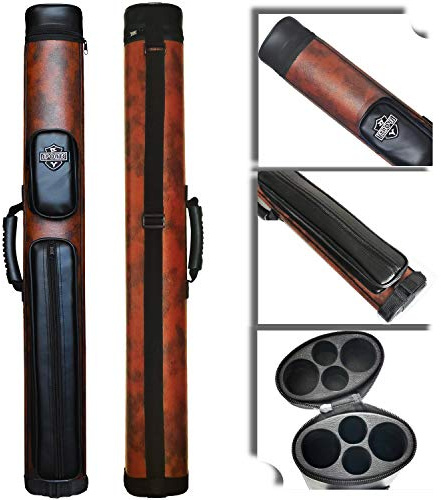 BY SPORTS 2x2 Hard cue case Oval Pool Cue Billiard Stick Carrying Case