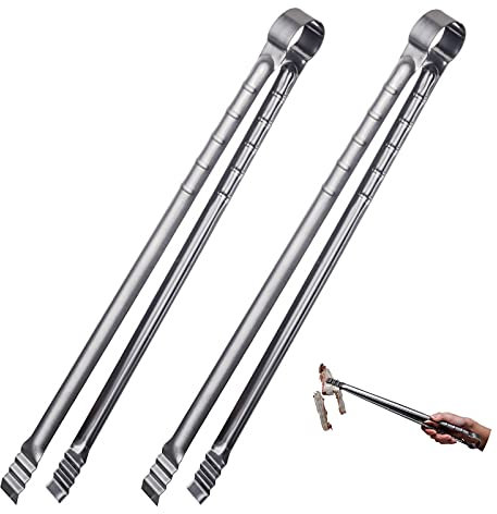 UPTALY 2 pezzi pinza per barbecue in acciaio inossidabile, pinza per bistecca extra lunga da 45 cm, pinzetta per cucinare, clip professionale per carbone, pinza per griglia coreana, pinza per servire
