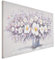 Home Selections Lilac Flower Pot Canvas Wall Art, 100 x 50cm, 3D Hand Painted Canvas Picture, Large Botanical Wall Decor for Bedroom, Living Room, or Kitchen