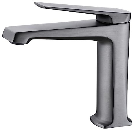 Bath and Basin Taps Gray Washbasin Faucet Hotel Home Bathroom Basin Under-Counter Basin Bathroom Cabinet Hot and Cold Washbasin Faucet, Gray