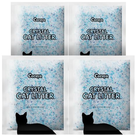 COCOYO Crystal Cat Litter I Silica Gel Cat Litter,17.2 Lbs Value Pack (4.3 Lbs x 4)