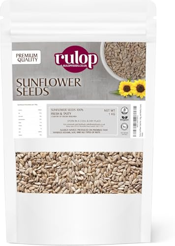 Rulop Sunflower Seeds to Eat - Premium Quality 1kg Pack - Perfect for Baking, Mixing, and Snacking - Nutritious and Delicious Sunflower Seeds for Humans
