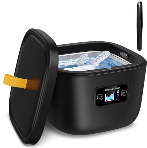 Widybord Pulitore ad ultrasuoni per dispositivo di ritenuta, protesi dentaria, protesi dentali, protesi dentali, testina per spazzolino da denti, dispositivo di ritenuta ad ultrasuoni 43 KHz 255 Ml