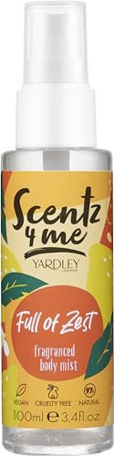Yardley London Scentz 4 Me Full of Zest Body Mist – Misted corporal con fragancia cítrica refrescante, spray de larga duración, 100 ml