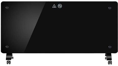 DONYER POWER 2500W Convector Heater, Ultra-thin Wall-mounted or Freestanding, Black Glass Panel