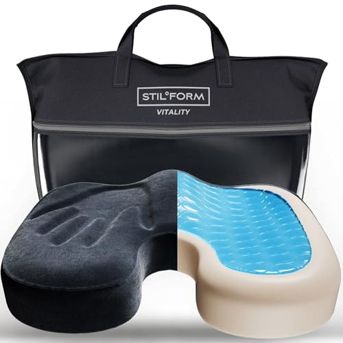 Stilform, ergonomisk sittdyna, ortopedisk sittdyna av minnesskum, kontorsstolskudde, datorstolskudde, Öko-Tex 100-certifierad för komfort och hållning