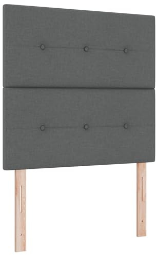 vidaXL Boxspring säng med madrass Mörkgrå 80x200 cm Tyg