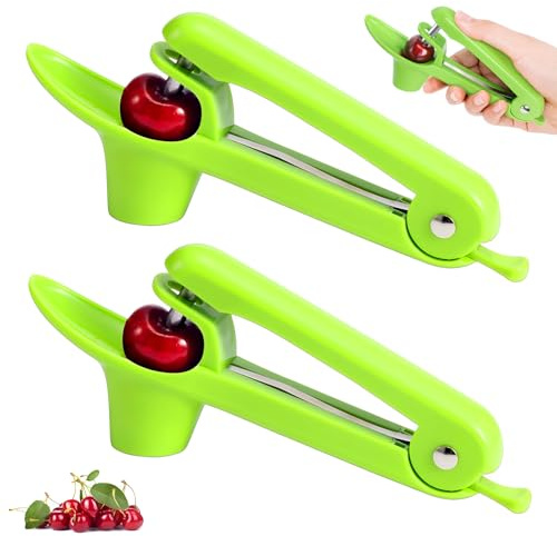 2 pieces cherry stone remover, cherry pitter stainless steel, cherry corer, cherry pitter, cherry pitter, cherry corer, for quick removal of fruit stones